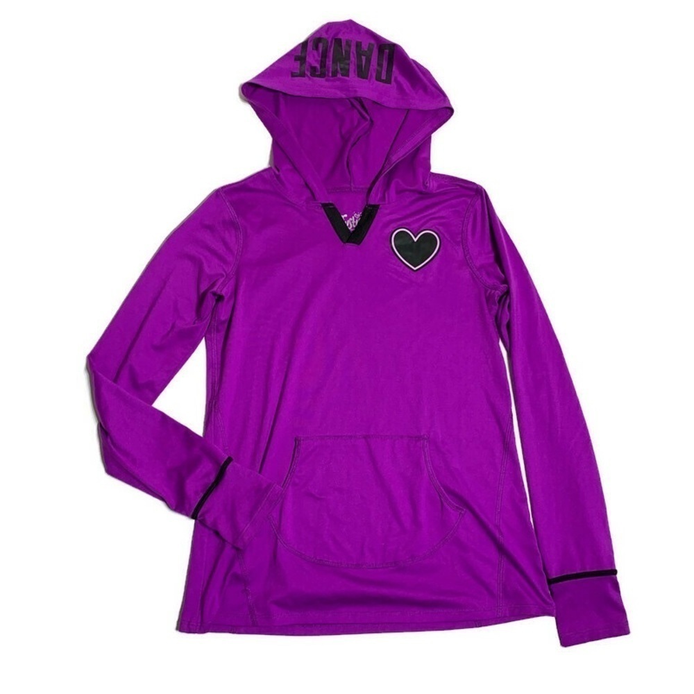 Justice girls 12Y hooded long‎ sleeve tee shirt